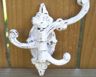 Retro Victorian style three-prong Shabby Chic cast iron swivel wall Hook or Coat rack farmhouse decor wall hook home decor