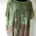 green chiffon with flower embroidery kaftan caftan dress tunic poncho kimono top bolero