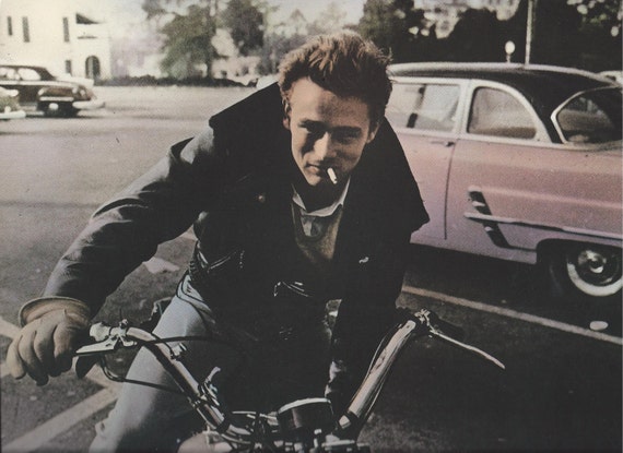 JAMES DEAN on MOTORCYCLE 9 1/2 x 11 3/4 by VintagePrintsNPhotos