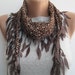 Brown leopard cotton lace scarf
