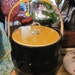Retro mod black vinyl ice bucket with yellow lid and gold lid lift