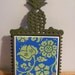 Enesco Pineapple Cast Iron Trivet Blue Green Floral Spring