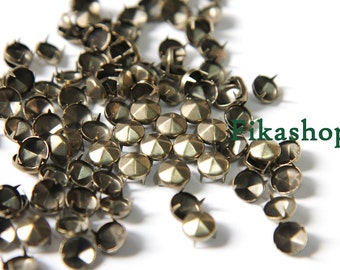 50% Off Clearance SALE: 5mm 100pcs Brass conical hexagon studs / HIGH Quality - Fikashop