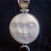 Eclipse a Handcrafted Bone 'Blissful Moon and Sun' Pendant with Garnet and Sterling Silver.925