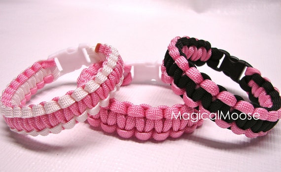 Breast Cancer Pink Bracelet Military Paracord Survival