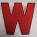 Vintage Plastic 10" Slotted Drive-In Theater Sign Red Letter "W"