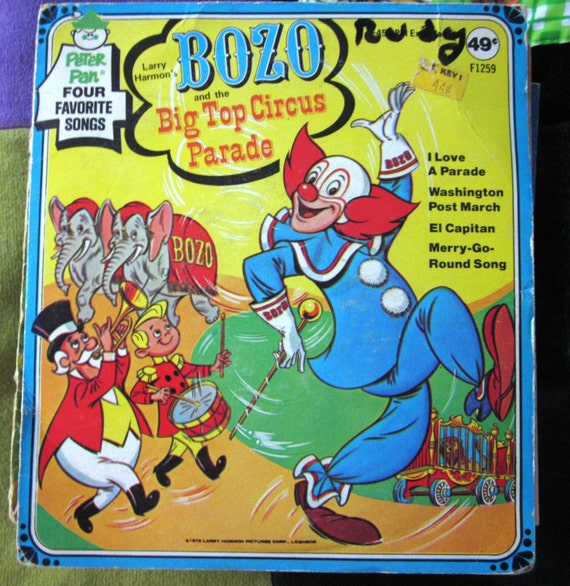 Items similar to 1973 Bozo the Clown 45 by Peter Pan Records on Etsy