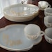 32 piece Gold Trimmed White Glass Snack Set