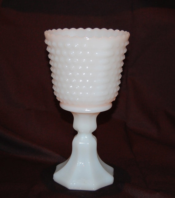 Hobnail Milk Glass Pedestal Bowl
