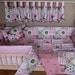 Baby Pink John Deere Fabric Crib Bedding SET Rag Quilt Valance Crib Skirt Pillow Case Receiving Blanket