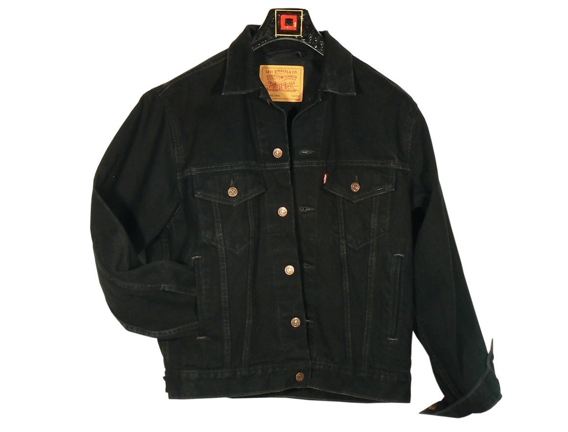 Levis Black Denim Jacket by toccolatte on Etsy