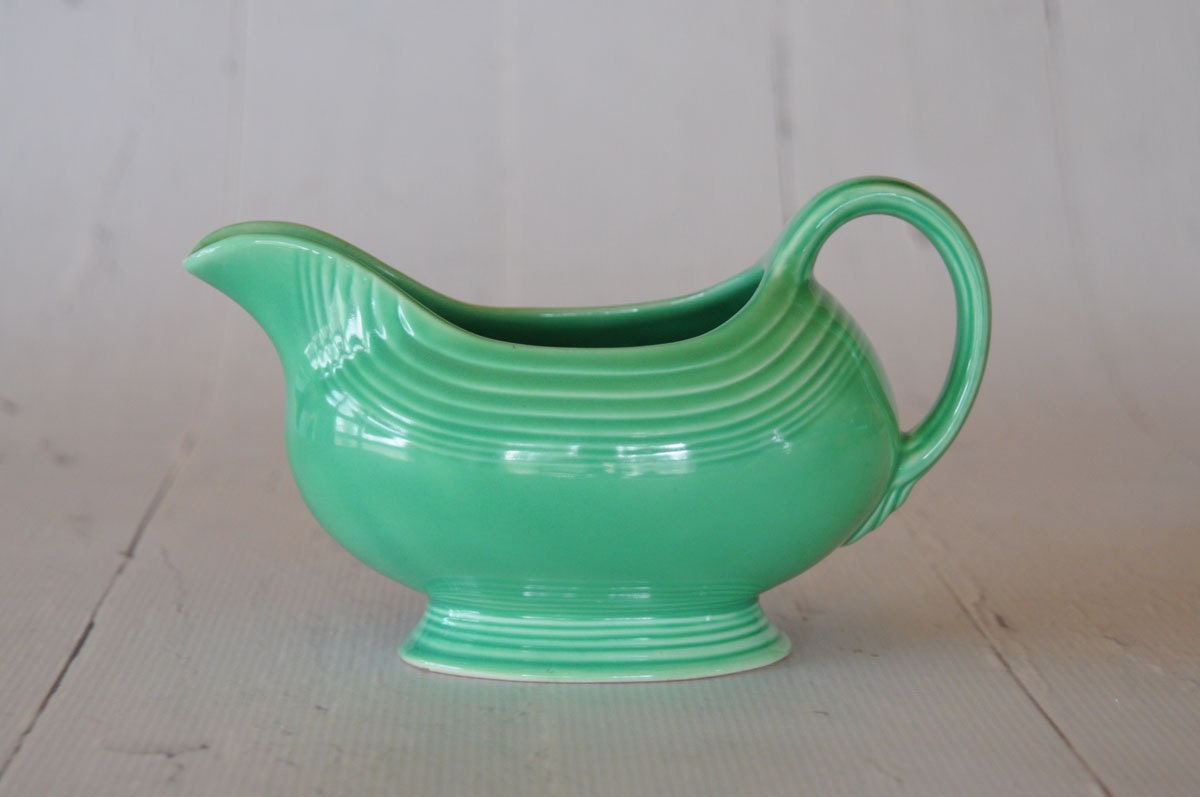 Fiestaware Vintage Gravy Boat green Fiesta by Lucky13VintageGoods