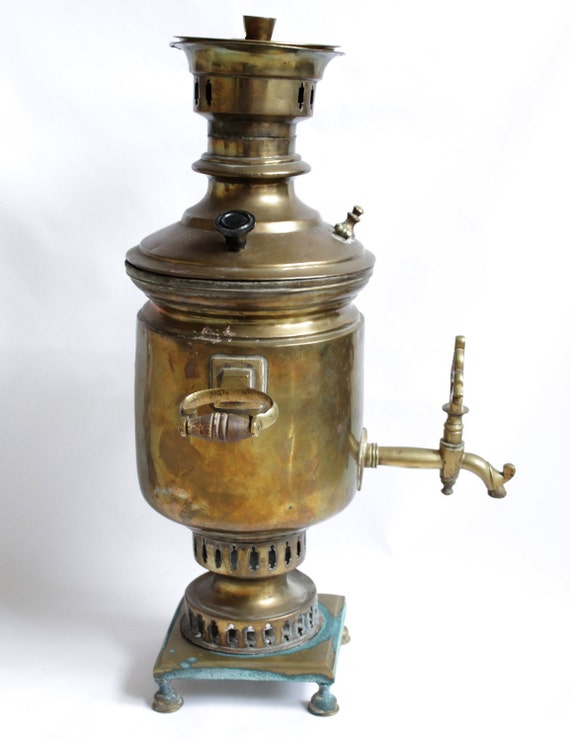 Vintage Brass Samovar Tea Urn from Iran Middle Eastern Antique