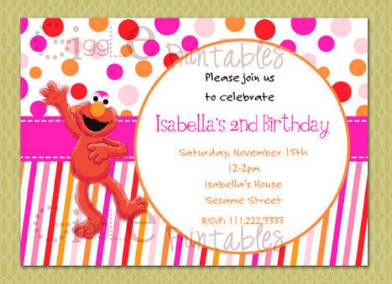 Elmo Girl Birthday Invitations 9