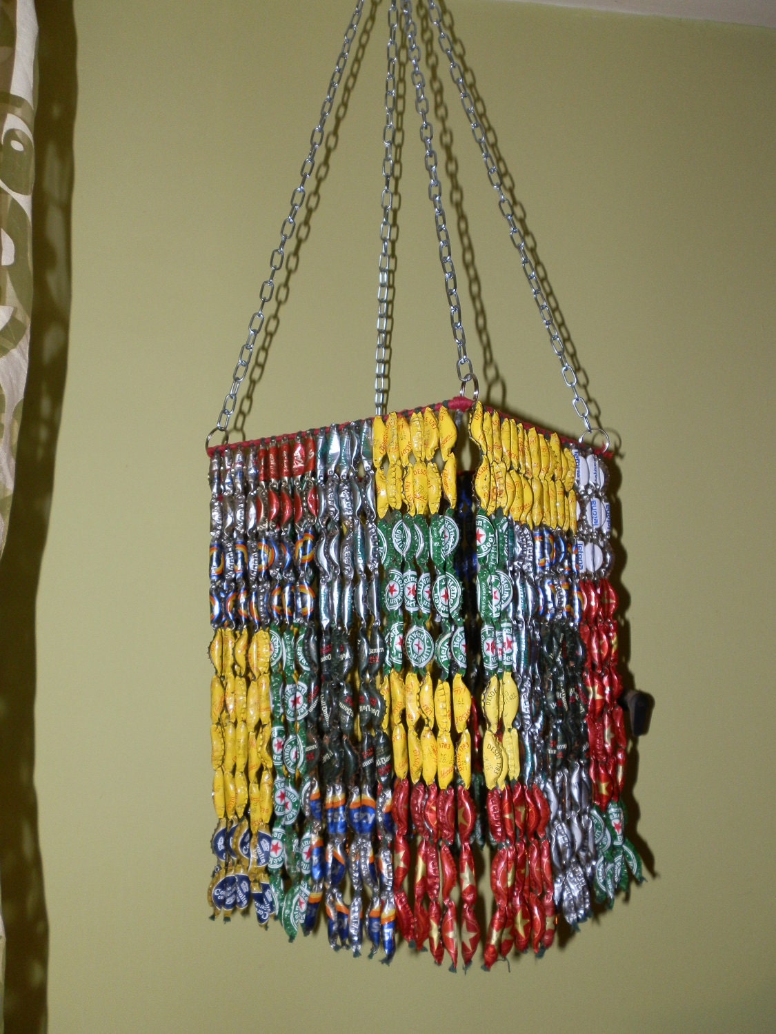 Bottle caps lamp Recycled lamp Bottle caps Art