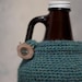 64 oz Beer Growler Cozy in Peacock Green Wool
