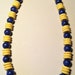 Navy Blue and Yellow Beaded Chunky Necklace