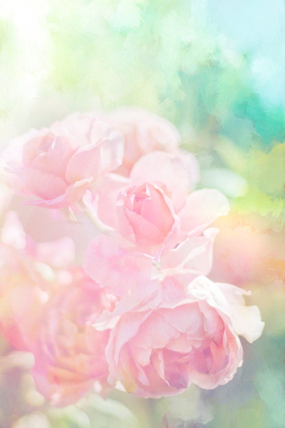 Pink Roses photo Pastel flower Digital Download Nursery Art