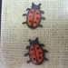 Vintage Embroidered Ladybug Applique - 2 lots - original card