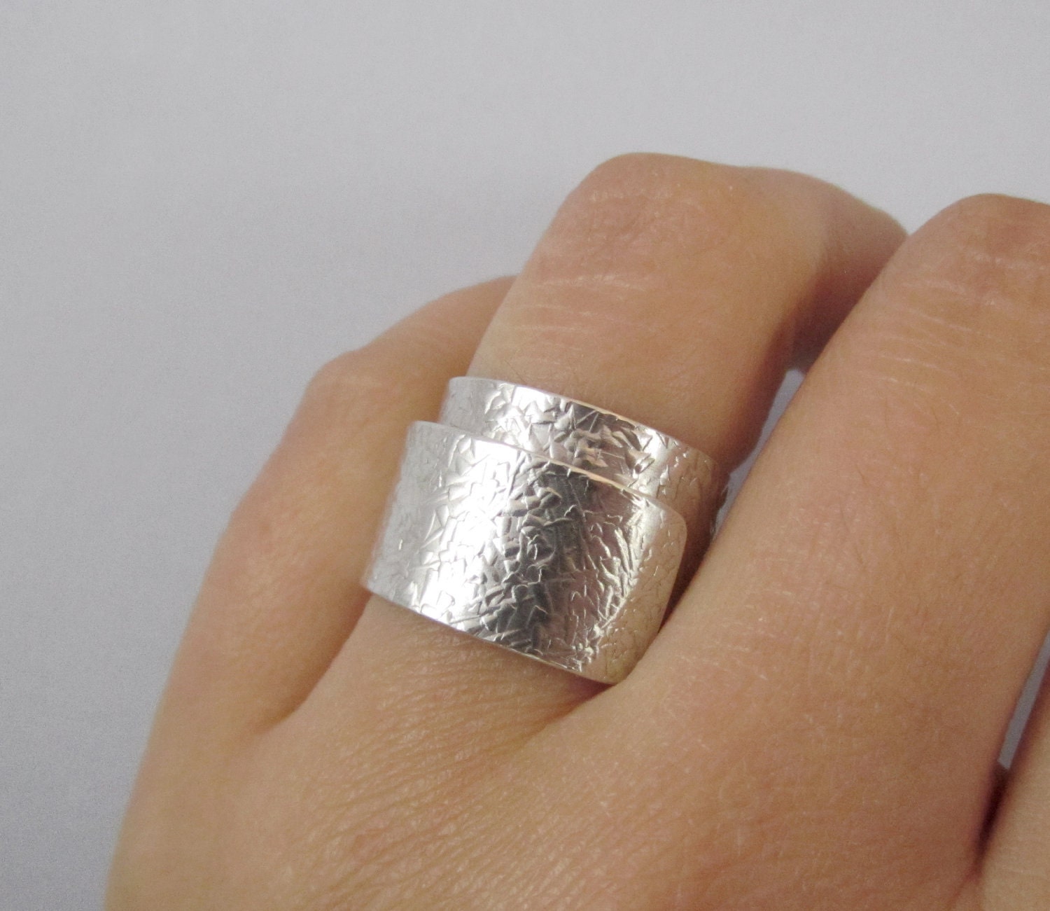 Sterling silver rolled up ring