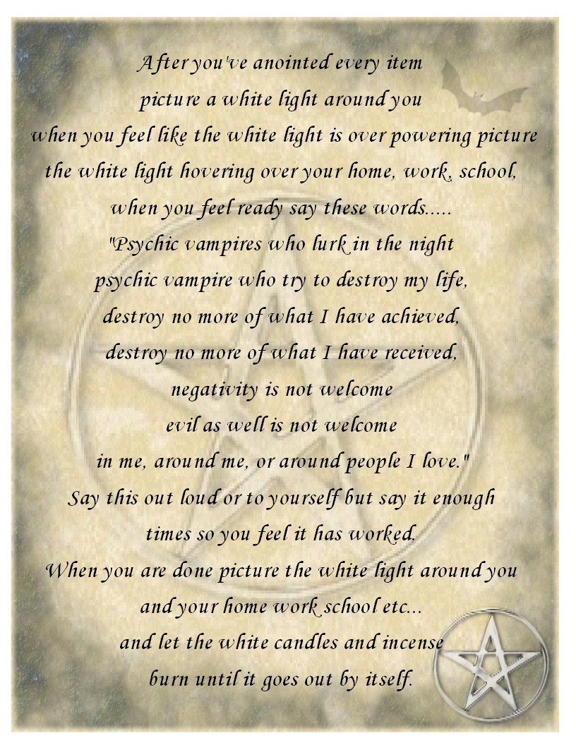 Psychic Vampire Book of Shadows Spell Pages by SacredGroveMagic