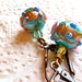 wedding cake earrings on antique copper ear wires
