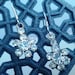 Vintage 1950s drop earrings dangled from sterling silver french backings