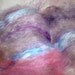 Blue Faced Leicester Wool, Mohair, Kid Mohair, Sari Silk Waste, Mulberry Silk Fiber Art Batt 3.45 oz