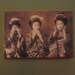 See No Evil Speak No Evil Hear No Evil Geisha Girls Vintage Photo on Red Painted Wooden Magnet