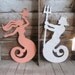 Mermaid and Neptune beach decor wood signs cottage coastal rustic distressed shabby chic