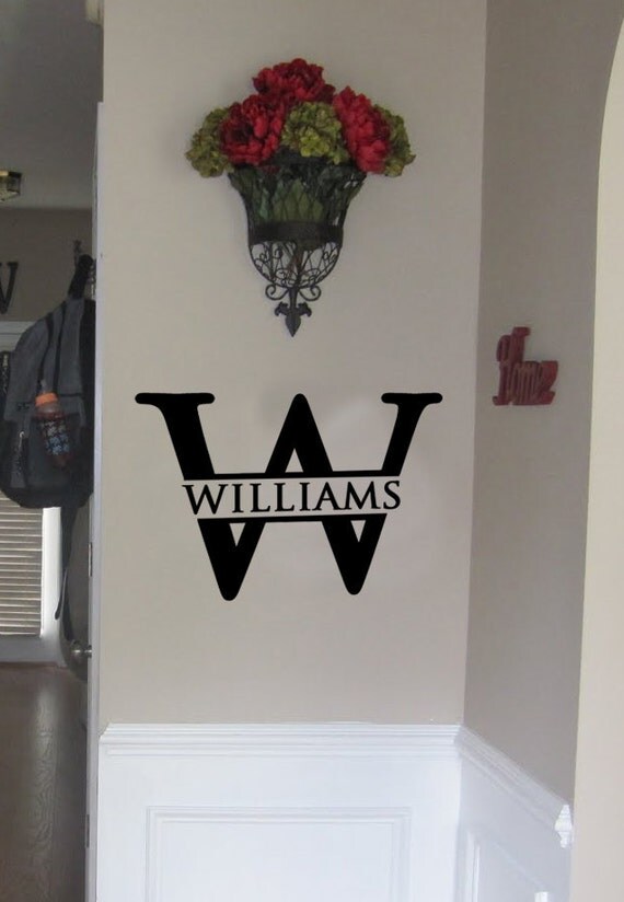 Items similar to Monogram Name Vinyl Wall Decal on Etsy