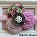 baby girl headband -- handcrafted headband - photo prop - rosette headband