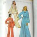 Vintage Caftan Pattern, Simplicity 6044, Two Lengths and Pants, Very Boho Chic, 1970s