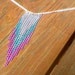 Statement Necklace - Chevron - Neon Blue and Purple Ombre with Silver Chain