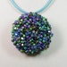 Beaded Cluster Necklace and Brooch on Adjustable Leather Cord