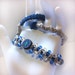 Hand Made Hemp Necklace With Polymer Clay Frog Center Bead: Blue, Tan, Macrame
