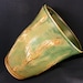 ChingWenArts Stoneware Vase, Green and Brown , Signed, V4674