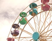 Ferris Wheel - Carnival Amusement Park Ride Colorful Summer Fun Turquoise Aqua County Fair Nursery Children Decor Wall Art Photo Ferris Wheel - Carnival Amusement Park Ride Colorful Summer Fun Turquoise Aqua County Fair Nursery Children Decor Wall Art Photo