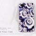 blue shell art iPhone 4 case - iPhone 4s case - "Shell We Swirl" - abstract ocean seashell art WRAP case - blue and white