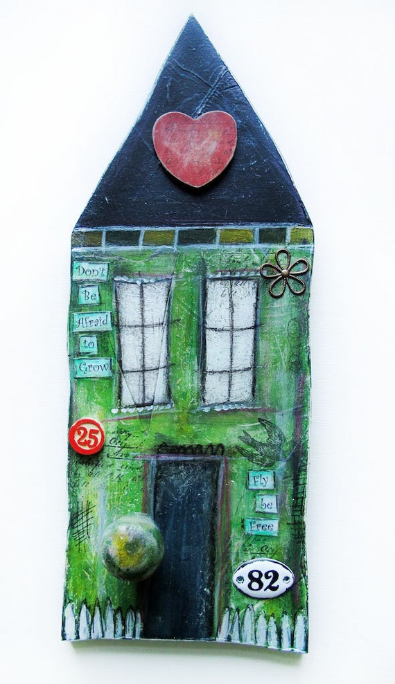Items similar to Original mixed media art "House of growth and freedom