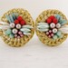 vintage straw clipon earrings. CANDY TOPPINGS