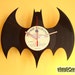 BATMAN gift handmade unique wall clock from used vinyl record black yellow
