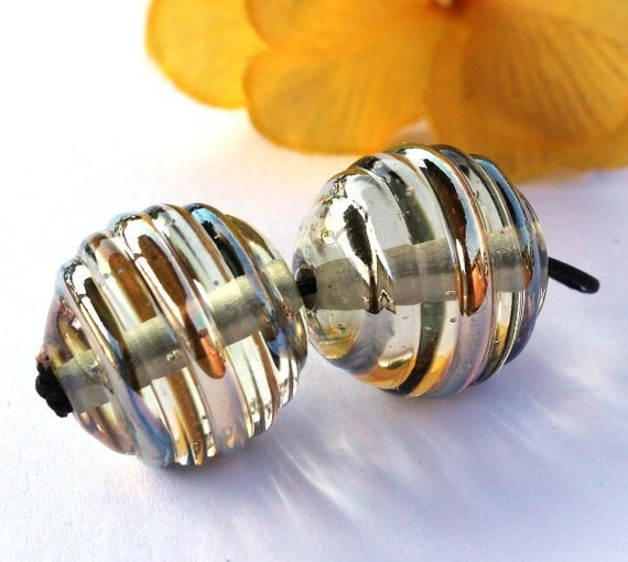 Items similar to Lampwork Beads - Reflective Curves on Etsy