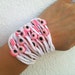Wedding white Hand-crochet Rope Bracelet with pink beads, beach,boho, lolita,wristband,wriststrap