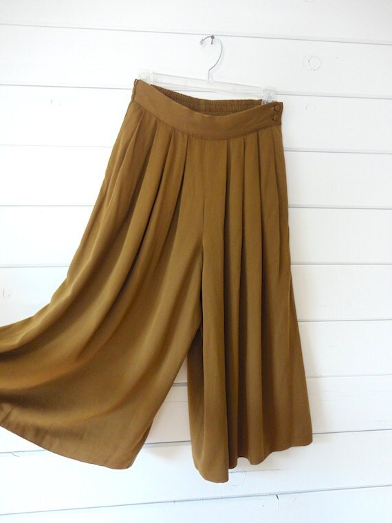 VTG 80s Palazzo Gaucho capri pants high waist Size S // M