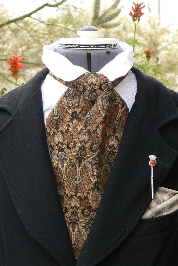 Victorian Brocade Cravat Cowboy Tie Steampunk Mens Necktie