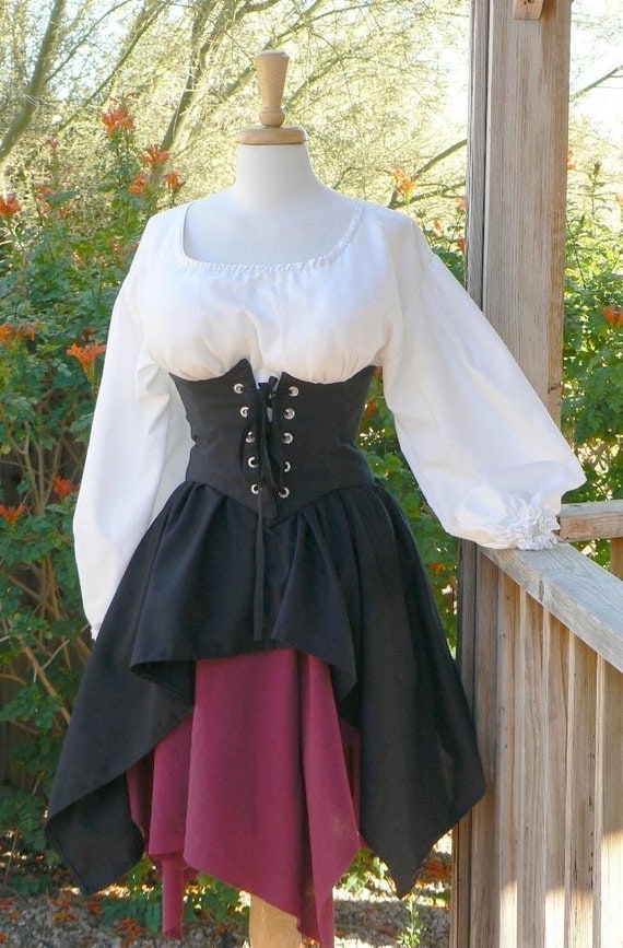 Pirate Dress Renaissance Outfit Waist Cincher Historical