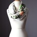Eco Infinity Scarf 55 / 45% Linen / Cotton Floral Print Green Orange gauze summer spring light loop tube soft