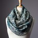 Infinity Scarf silk Floral pashmina paisley spring loop tube Circle soft green teal golden tones