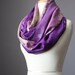 Pashmina Infinity Scarf , silk , paisley , jaguar , Purple